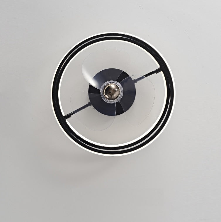 CHANDELIER CEILING FAN LAMP RING 50 CM PLAFOND WINDMILL 38 W Black Dominant color black