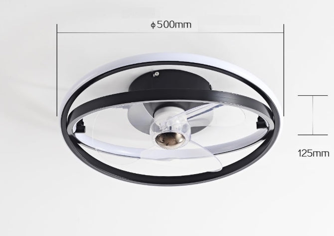 CHANDELIER CEILING FAN LAMP RING 50 CM PLAFOND WINDMILL 38 W Black Packaging status original