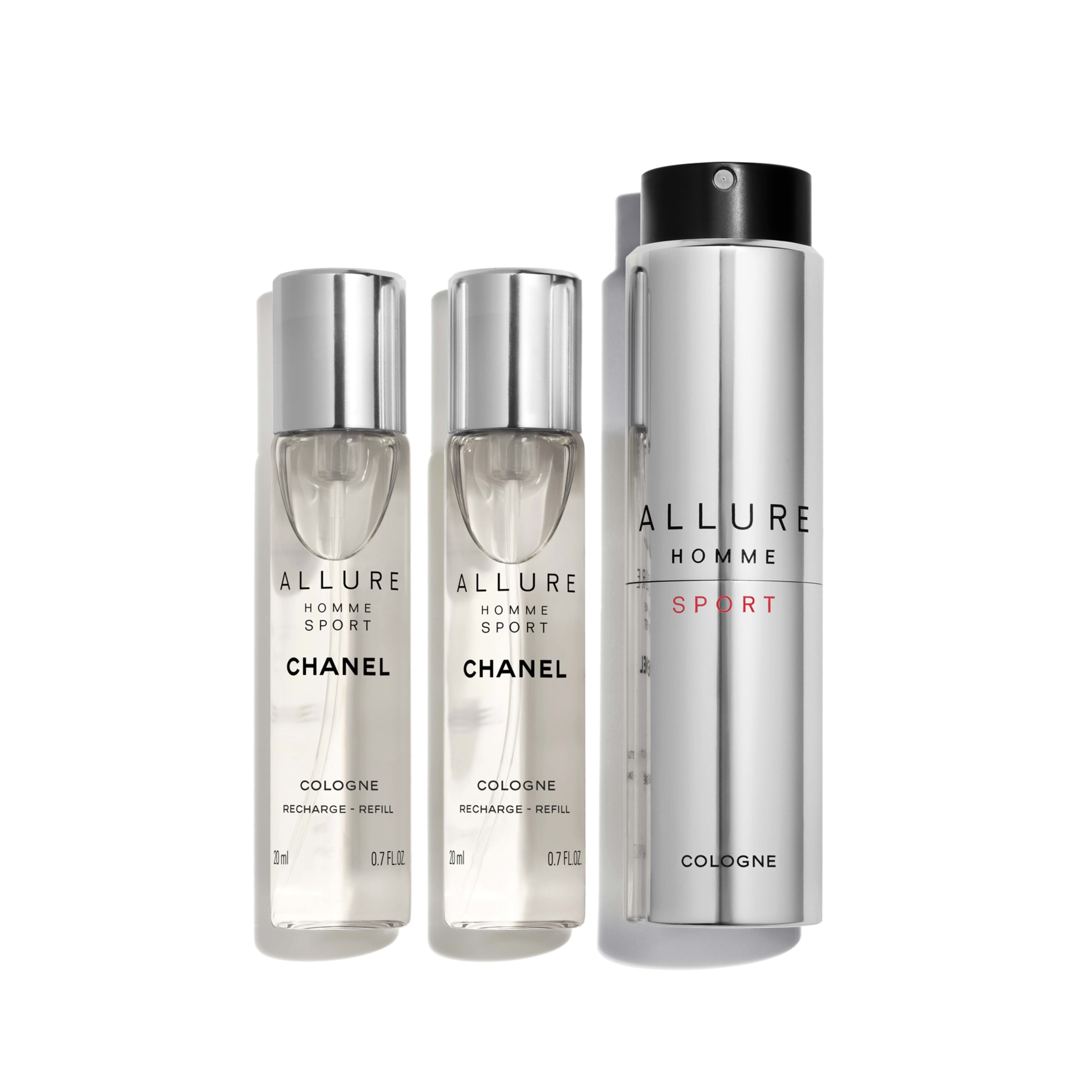 CHANEL Allure Homme Sport set cologne spray + cartridge 3x20ml Packaging volume 60 ml
