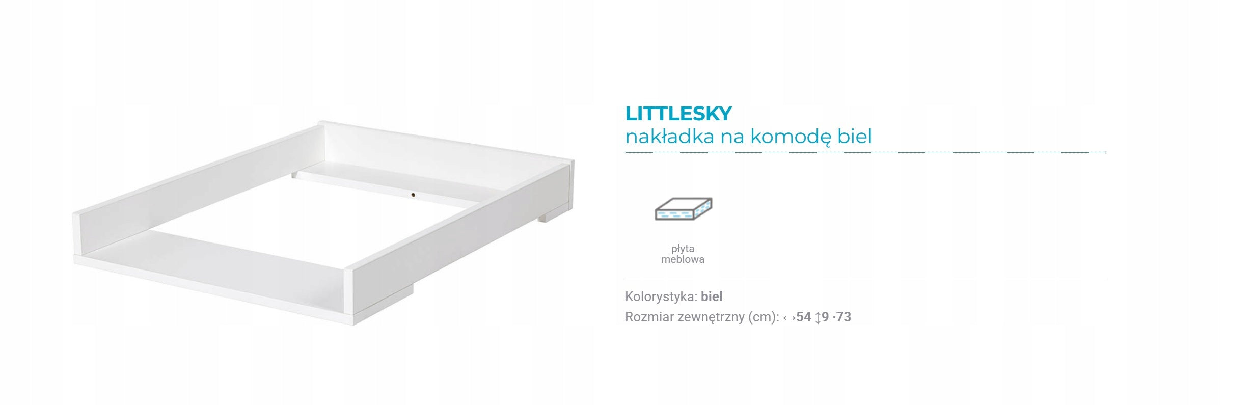 CHANGING PAD FOR CHANGING CHEST OF DRAWERS KLUPŚ WHITE 74X54X9 CM Manufacturer code 5907385911950