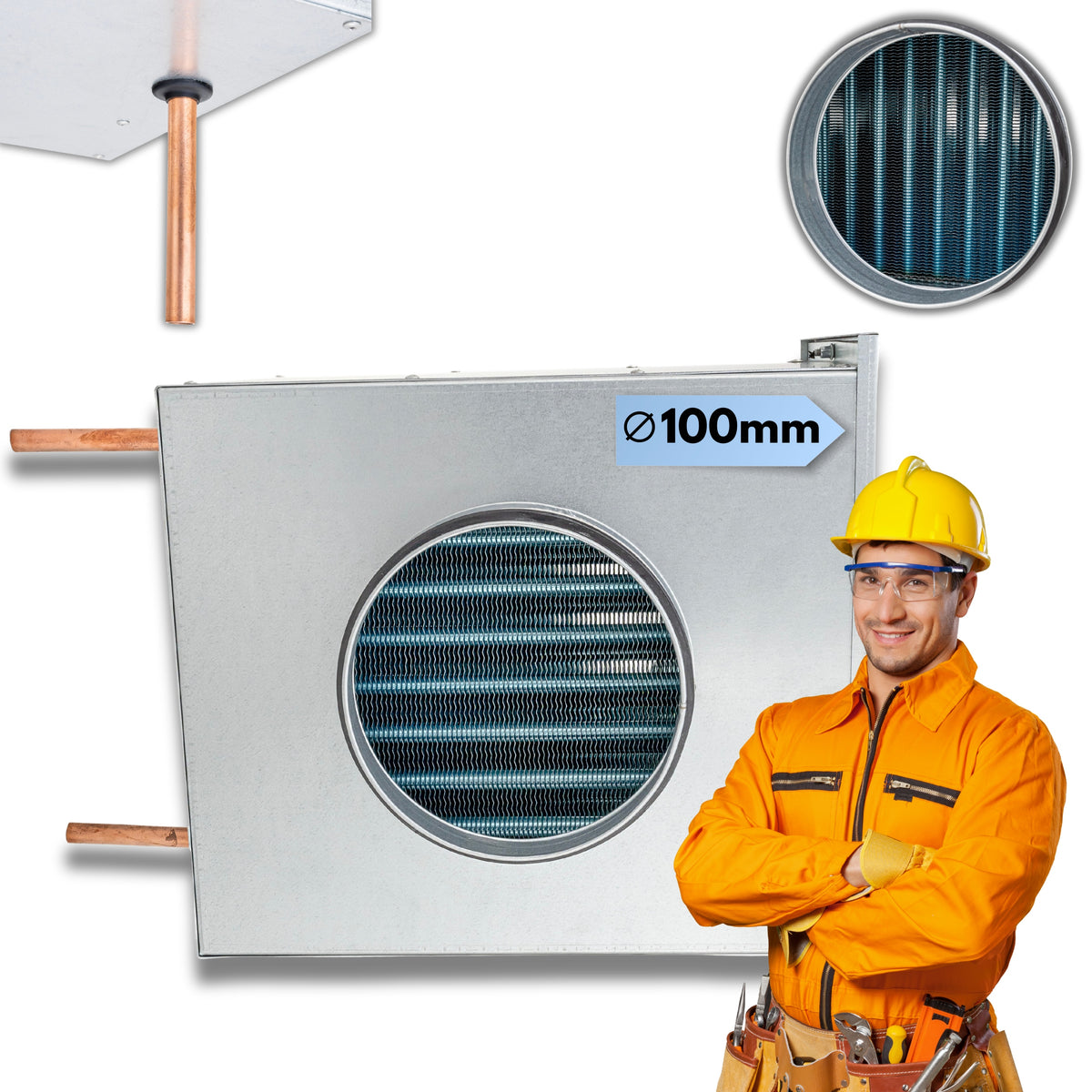 CHANNEL WATER HEATER Ø 100 mm Recuperation Water Heating