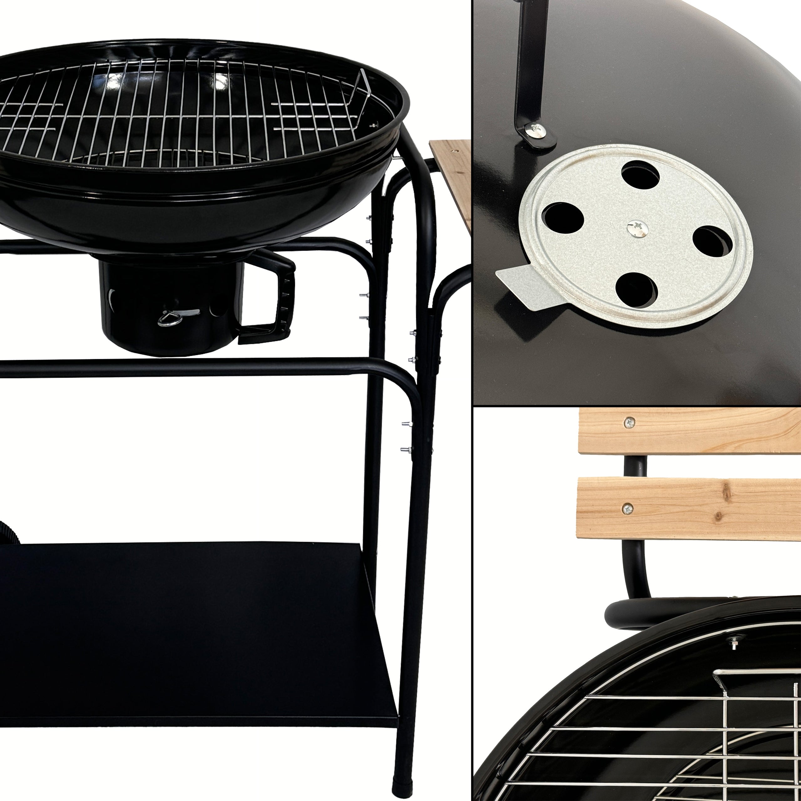 CHARCOAL GARDEN GRILL CLOSED GRATE ASHTRAY BBQ1003 + 4X TEFLON MAT Grill height 116 cm