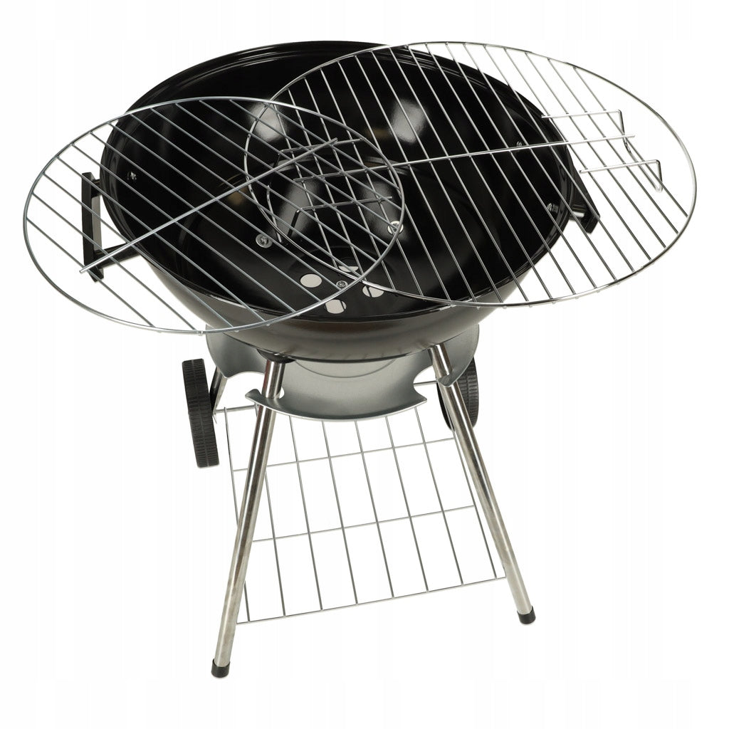 CHARCOAL GARDEN GRILL LARGE FOR BRIQUETTE CLOSED WITH VENTILATION COVER SHELF Grate width 41 cm