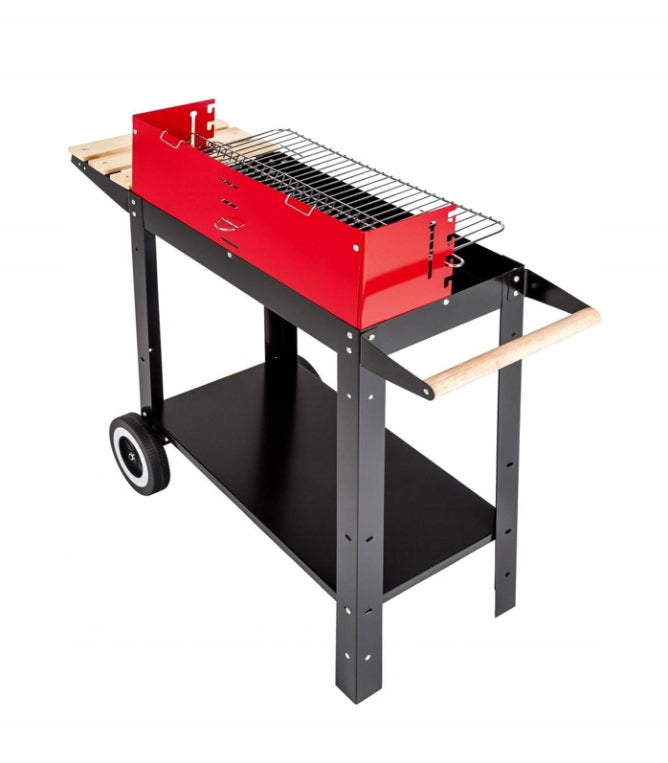 CHARCOAL GARDEN GRILL ON WHEELS WITH FOLDING LID Packaging status original