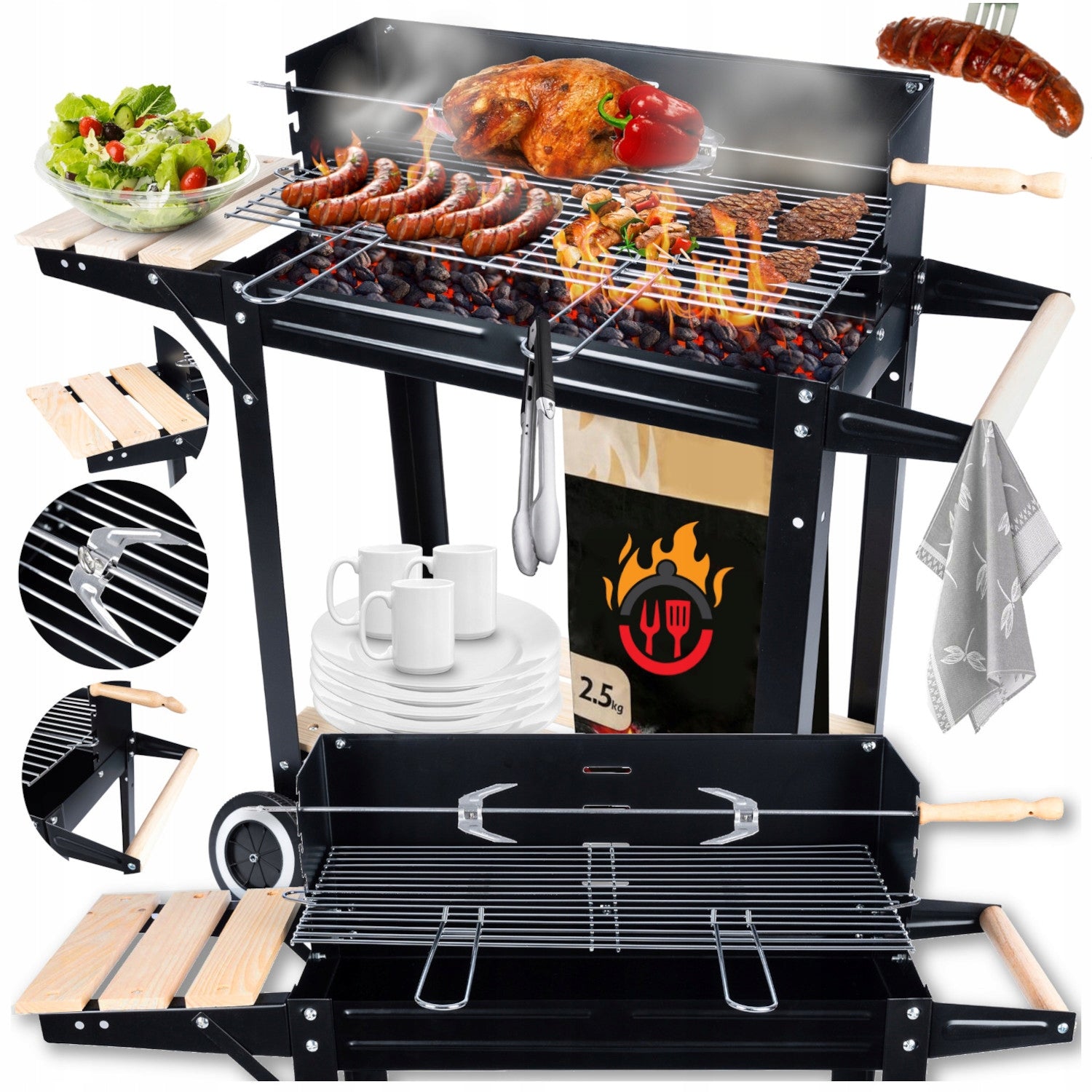CHARCOAL GARDEN GRILL SMART MOBILE GRILL WITH CORNER ON WHEELS STRONG 5IN1 Manufacturer code PRO+ SMART GRILL PREMIUM 5w1