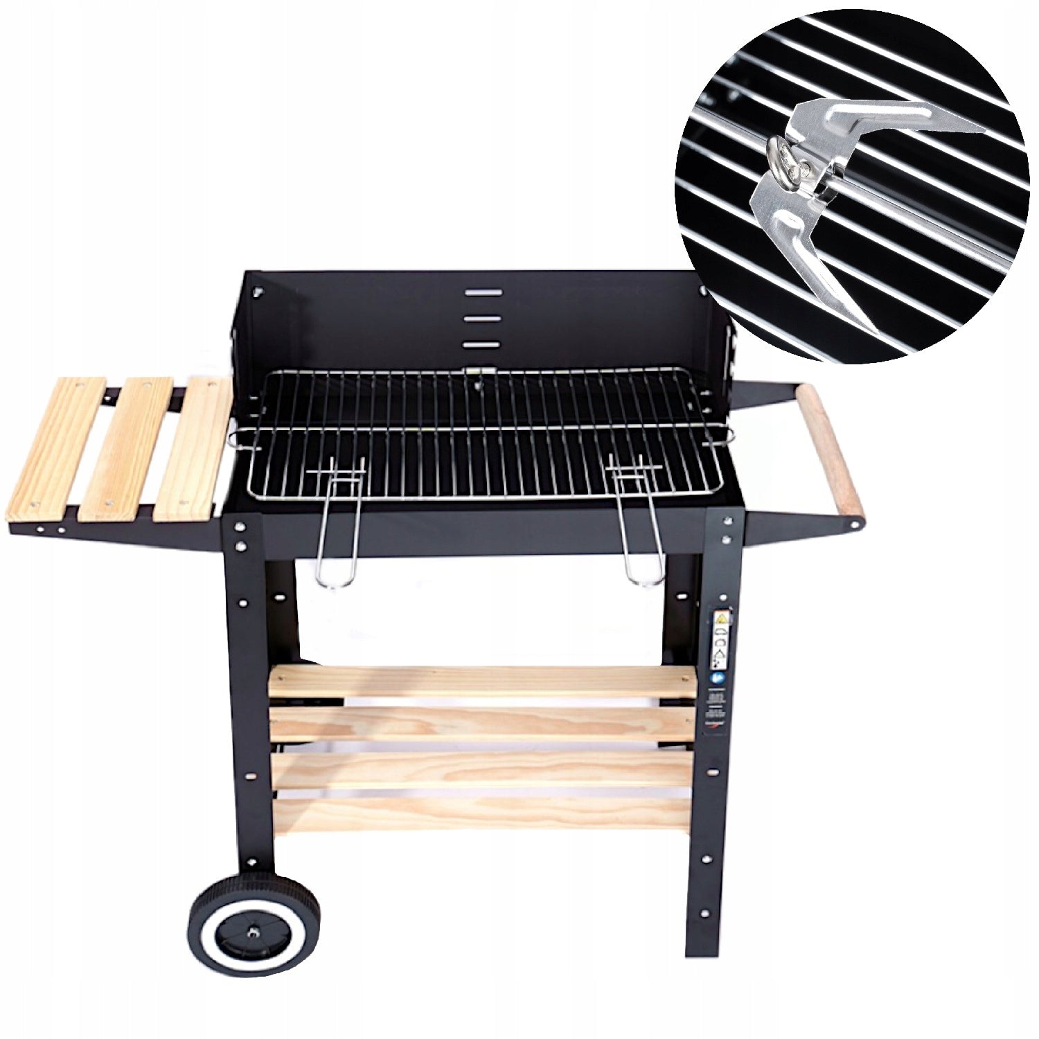 CHARCOAL GARDEN GRILL SMART MOBILE GRILL WITH CORNER ON WHEELS STRONG 5IN1 Packaging status original