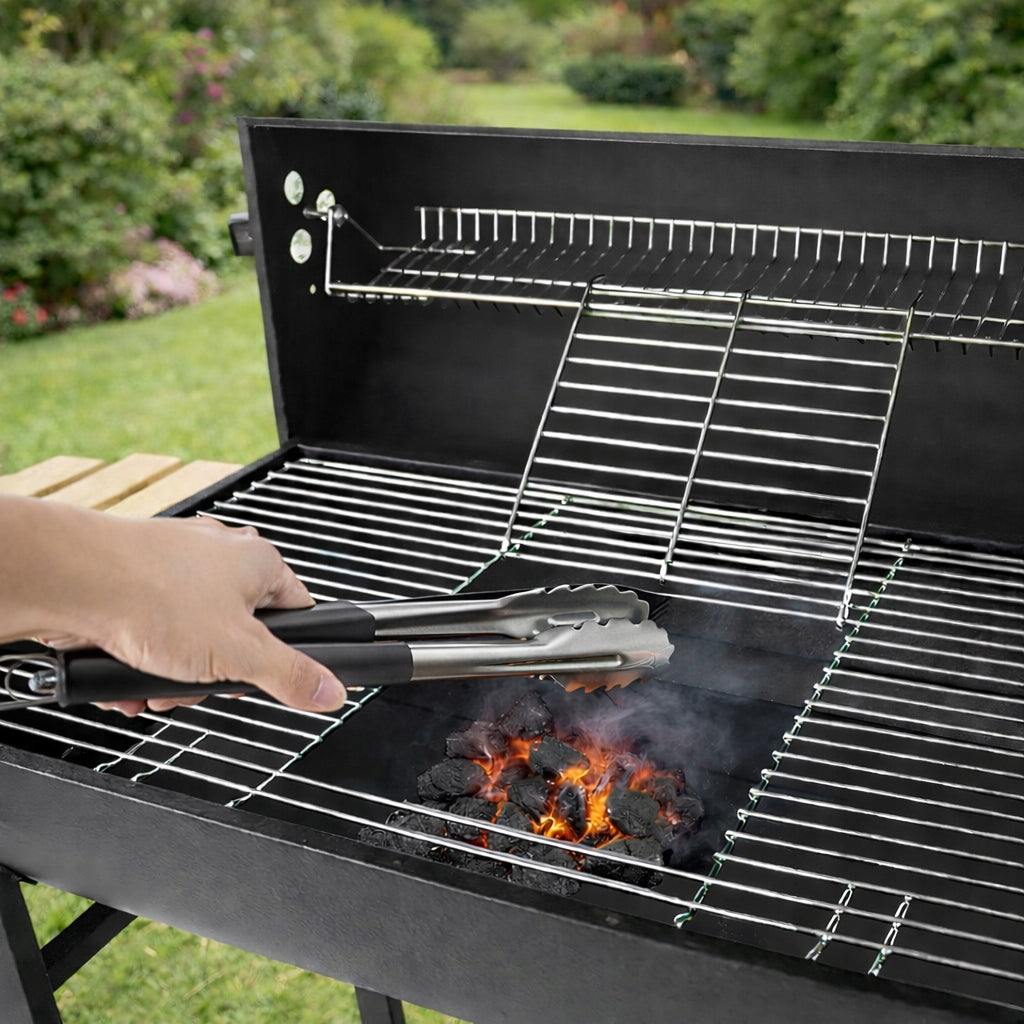 CHARCOAL GRILL GARDEN BARREL BBQ COVER + THERMOMETER XXL Manufacturer code ZLN3594