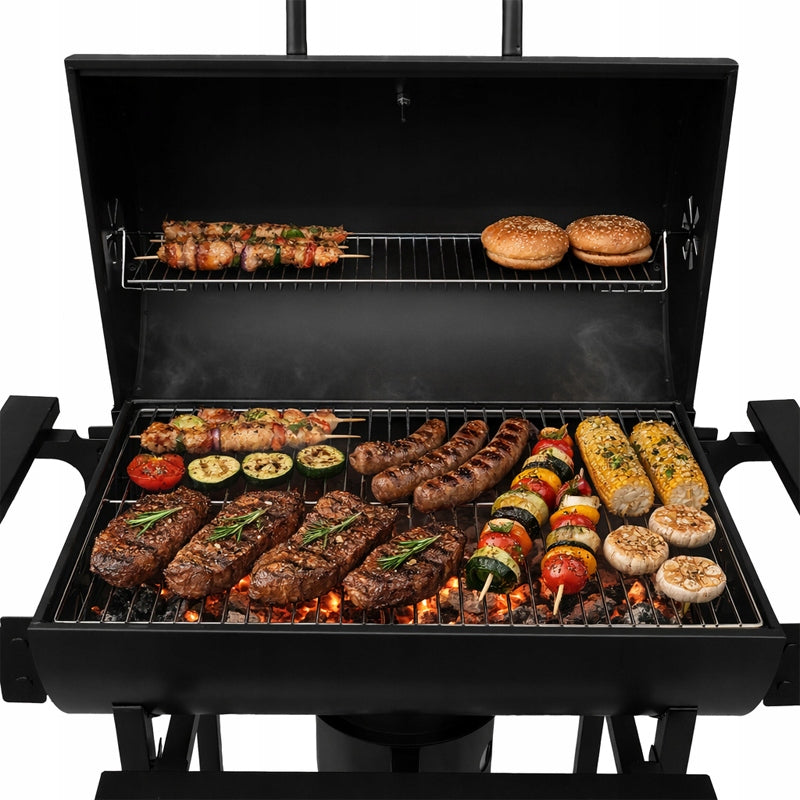 CHARCOAL GRILL GARDEN BARREL LARGE LOCKABLE 2 GRATES ASHTRAY 3 GRILL TOPS Manufacturer VELACO