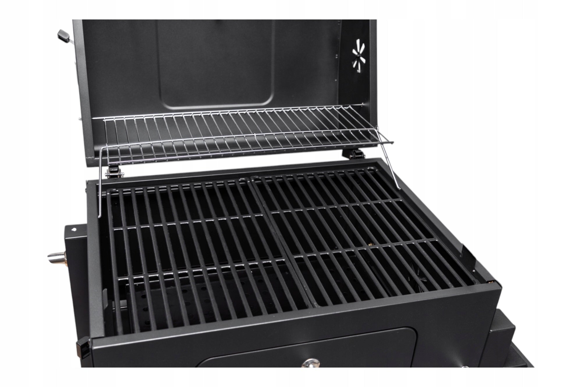 CHARCOAL GRILL GARDEN CAST IRON GRATE WITH THERMOMETER ASHTRAY XXL Manufacturer no brand
