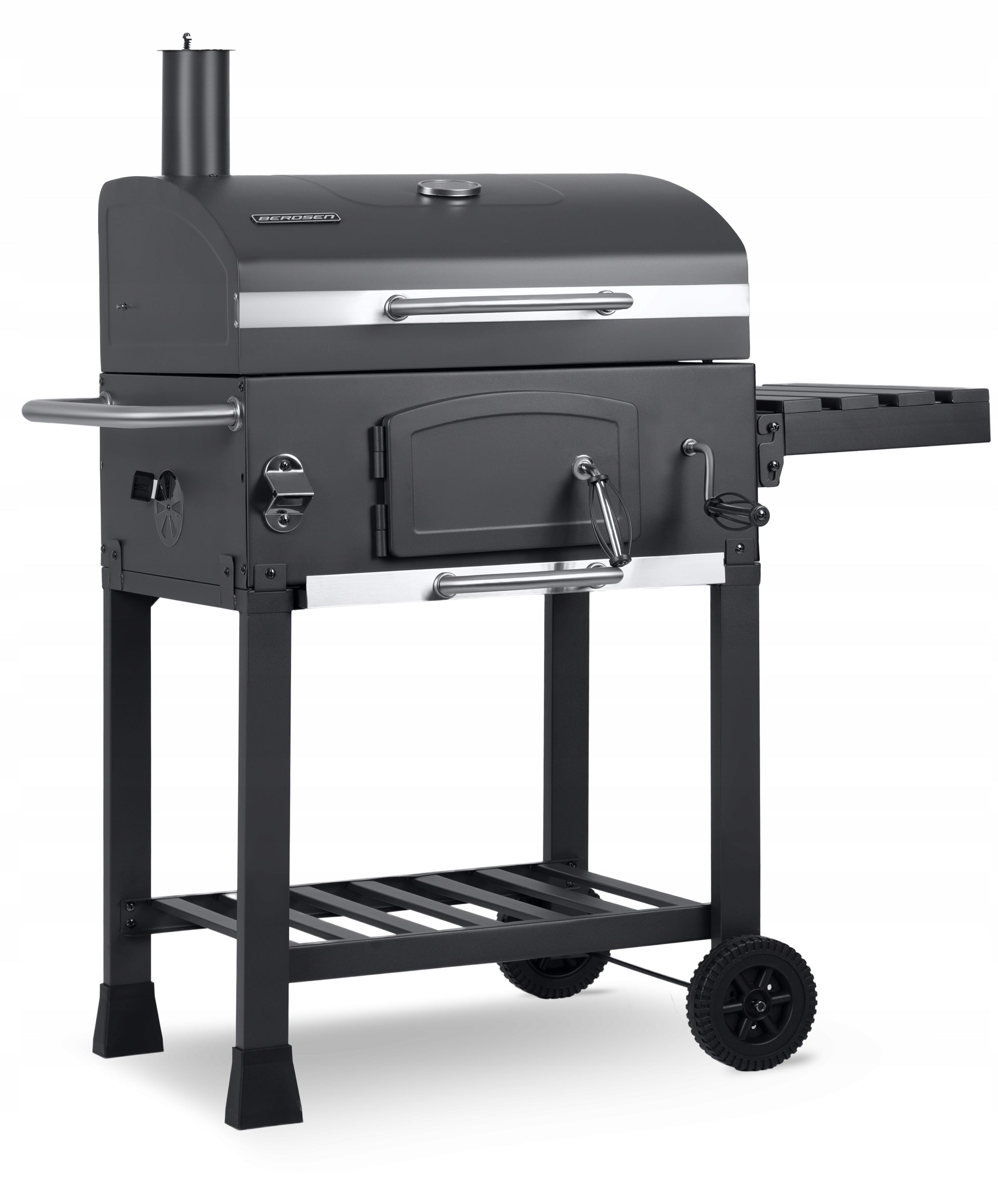 CHARCOAL GRILL GARDEN CHIMNEY CAST IRON GRATE 57 x 43cm + THERMOMETER LARGE Packaging status original
