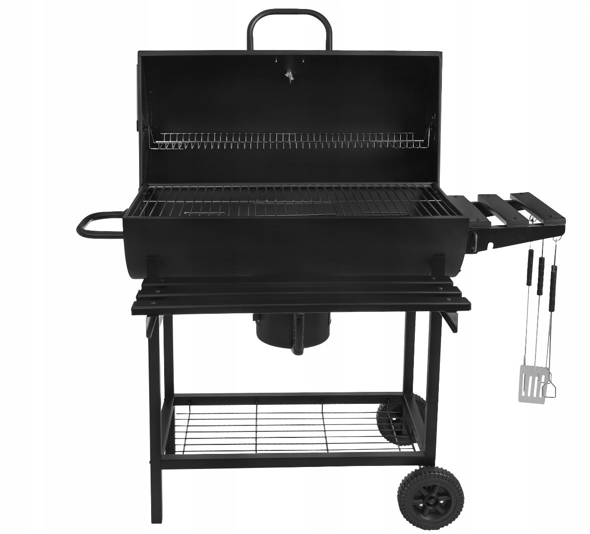 CHARCOAL GRILL GARDEN COVER BLOWER GRILL UTENSILS LARGE SET Grate length 68 cm