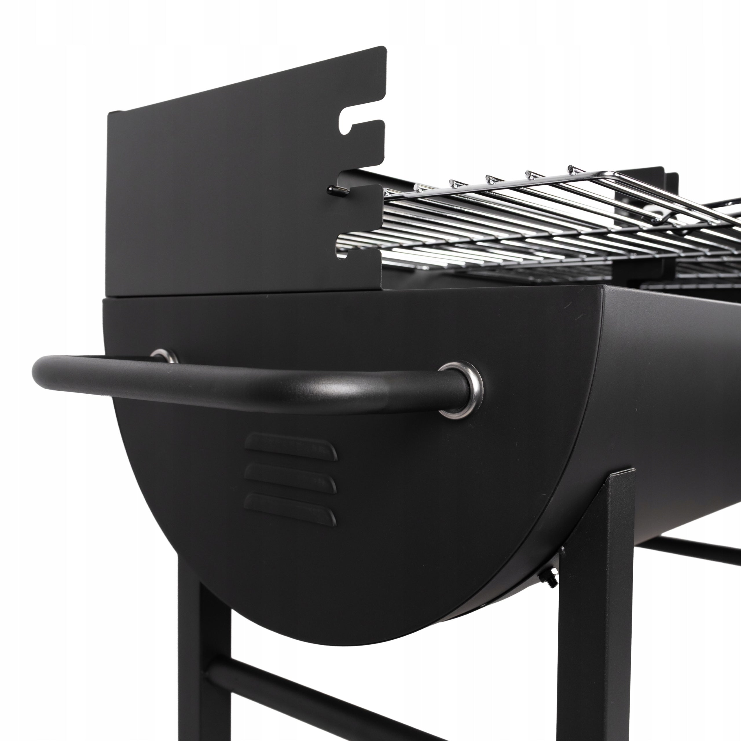 CHARCOAL GRILL GARDEN GRATE CHROME PLATED LARGE PORTABLE RECTANGULAR WHEELS Grate length 79 cm