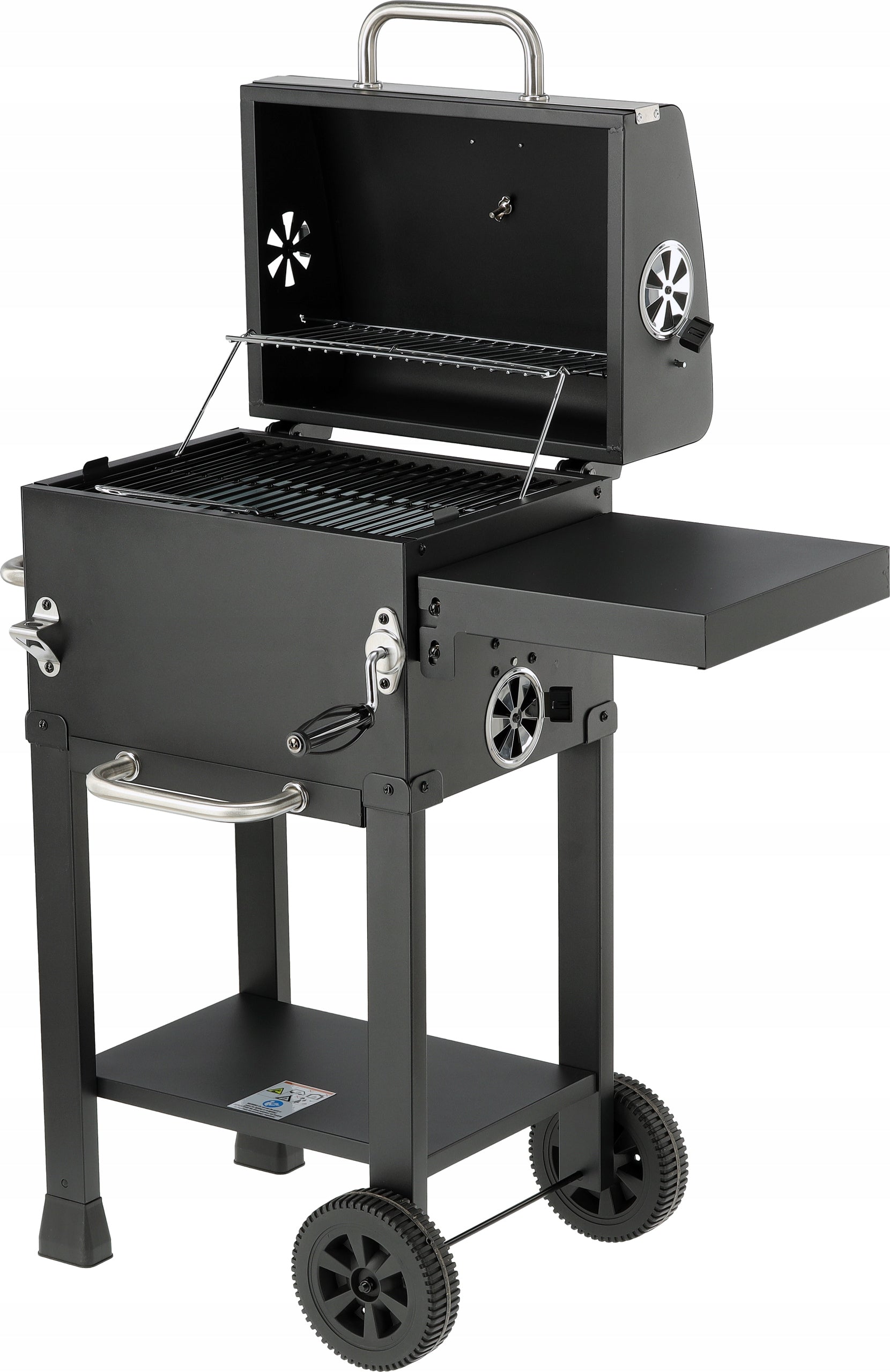 CHARCOAL GRILL GARDEN WHEEL COVER STEEL GRATE 39,5x29,5cm 2 SHELVES LUND Grill width 84 cm