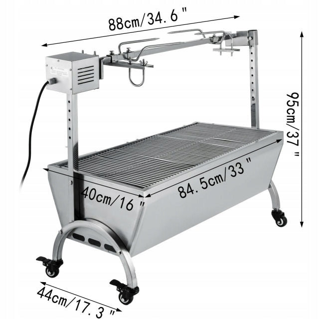 CHARCOAL GRILL KLARSTEIN SPIT FOR BAKING ROTARY PIGLET 4W MAX 12 KG Grill depth 33 cm