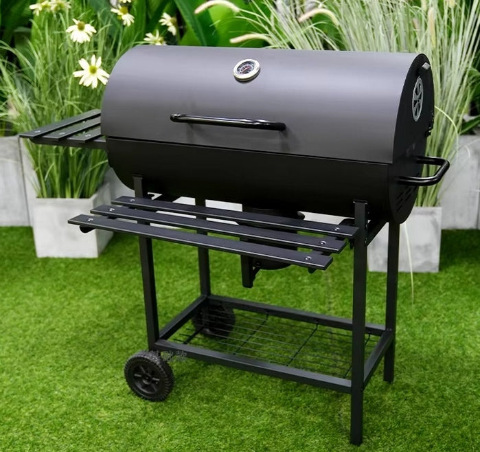 CHARCOAL GRILL LARGE GARDEN BBQ ASHTRAY THERMOMETER 3 GRATES CIRCLES KY740A-1 Packaging status original