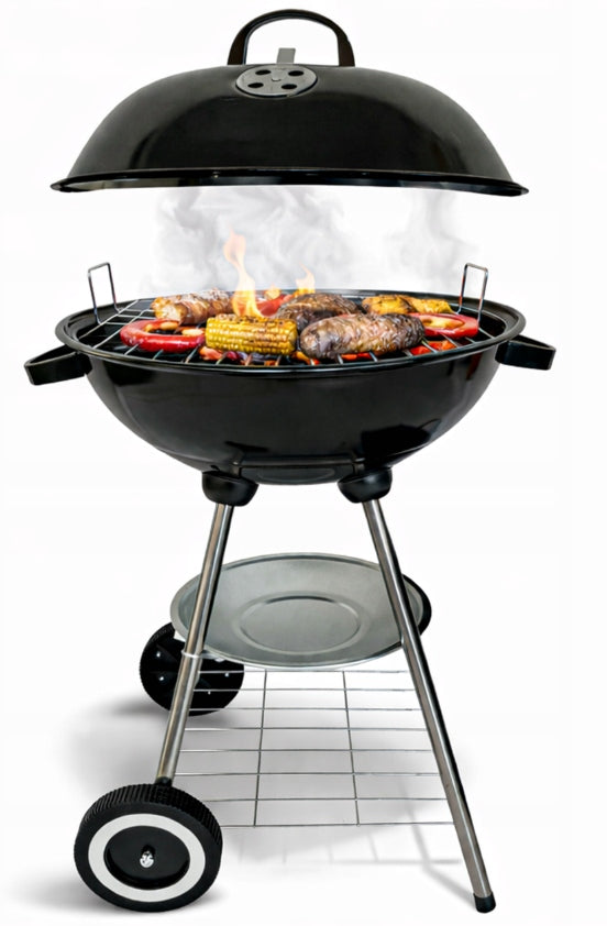 CHARCOAL GRILL LARGE ROUND WITH GARDEN COVER GRATE WITH GRATE PORTABLE Manufacturer code 8855