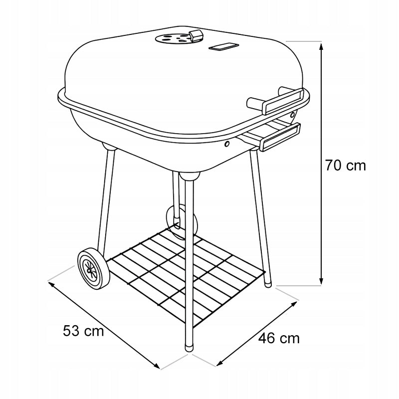 CHARCOAL GRILL LOCKABLE GARDEN WITH CASTER COVER PORTABLE BLACK GRIL BBQ Manufacturer VELACO