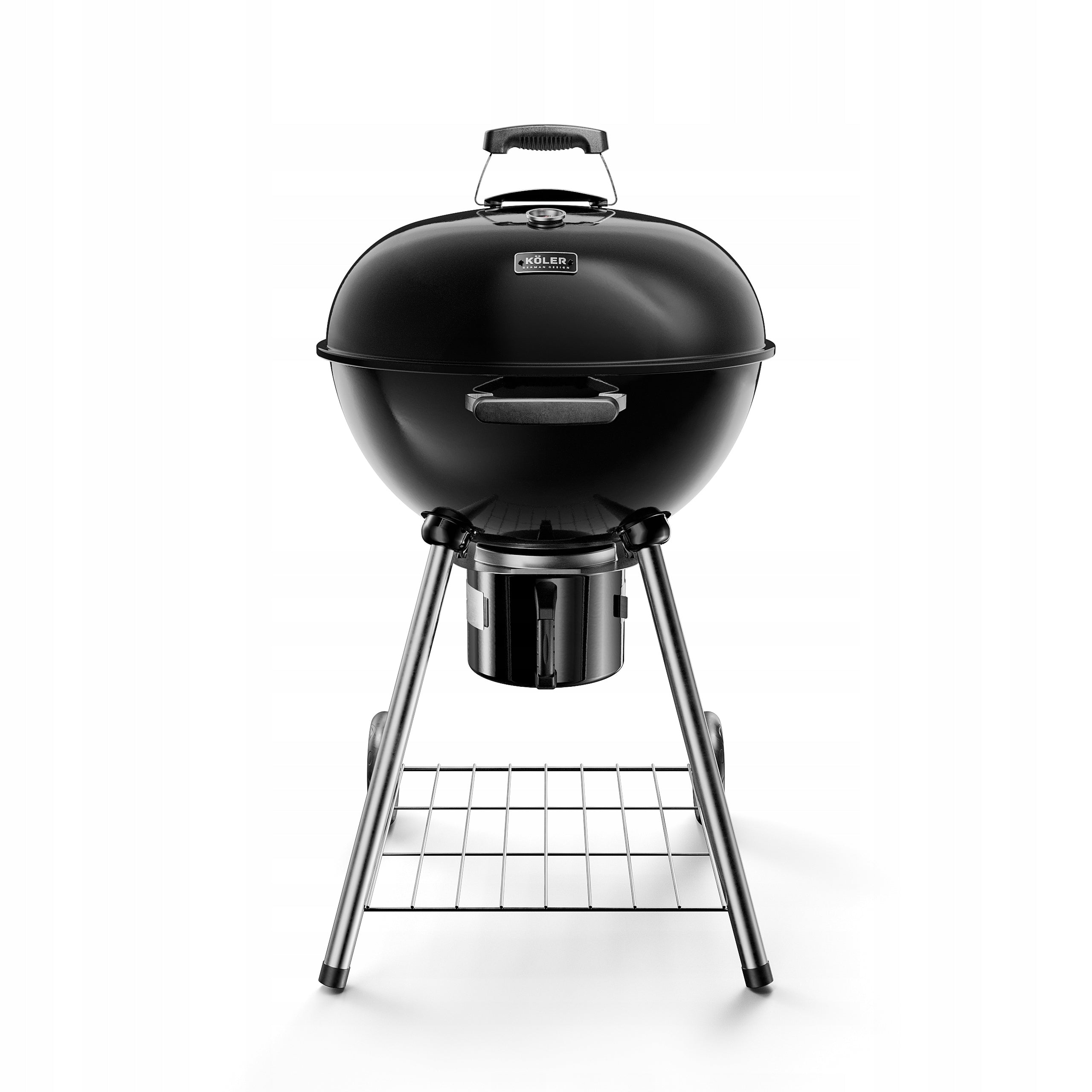 CHARCOAL GRILL ROUND GARDEN ENAMEL KOLER EMBER C1 THERMOMETER COVER 54cm Grill width 58.5 cm