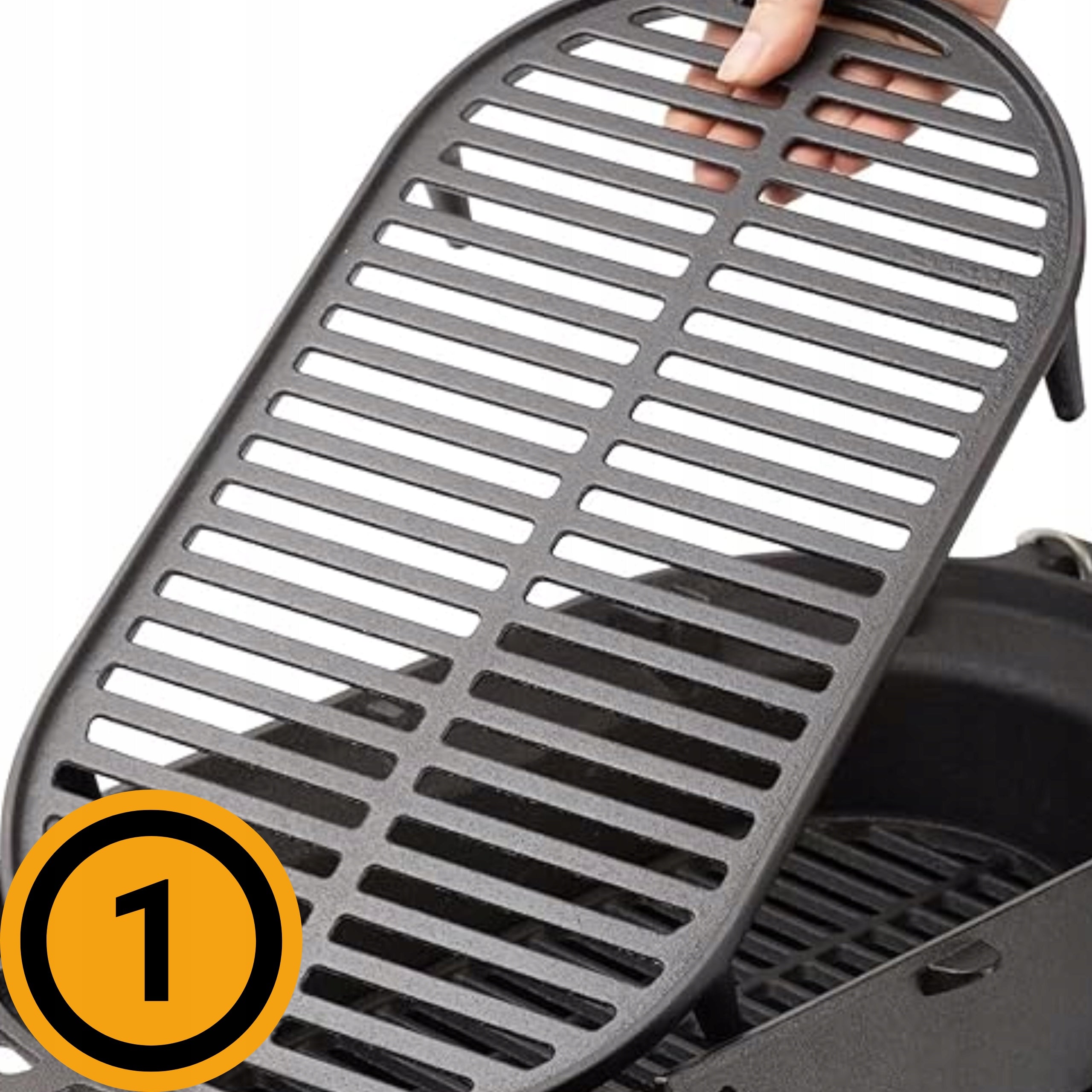 CHARCOAL GRILL WITH CAST IRON GRATE HIBACHI CAST IRON GARDEN GRILL 43cm x 23cm Grate length 43 cm