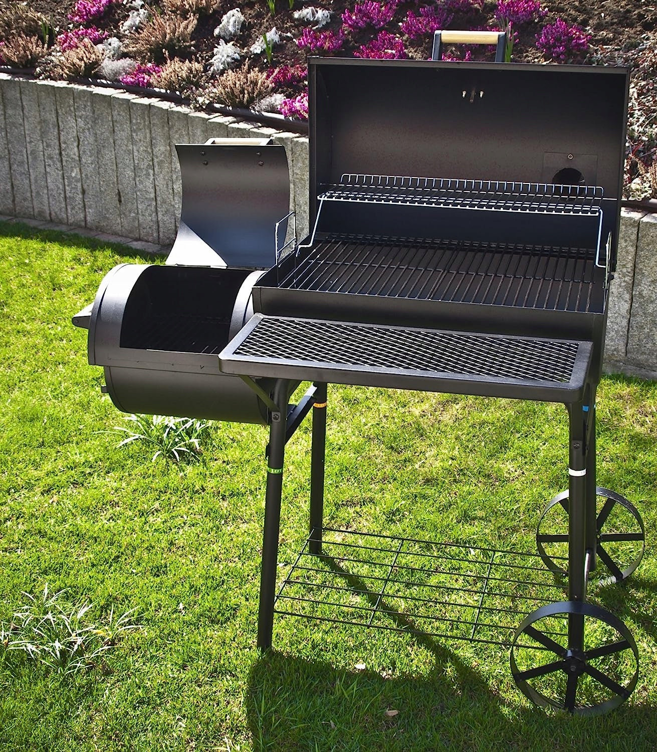 CHARCOAL GRILL WITH SMOKER FUNCTION EL FUEGO DAKOTA GRATE 66x41cm SOLID 32KG Grill depth 66 cm