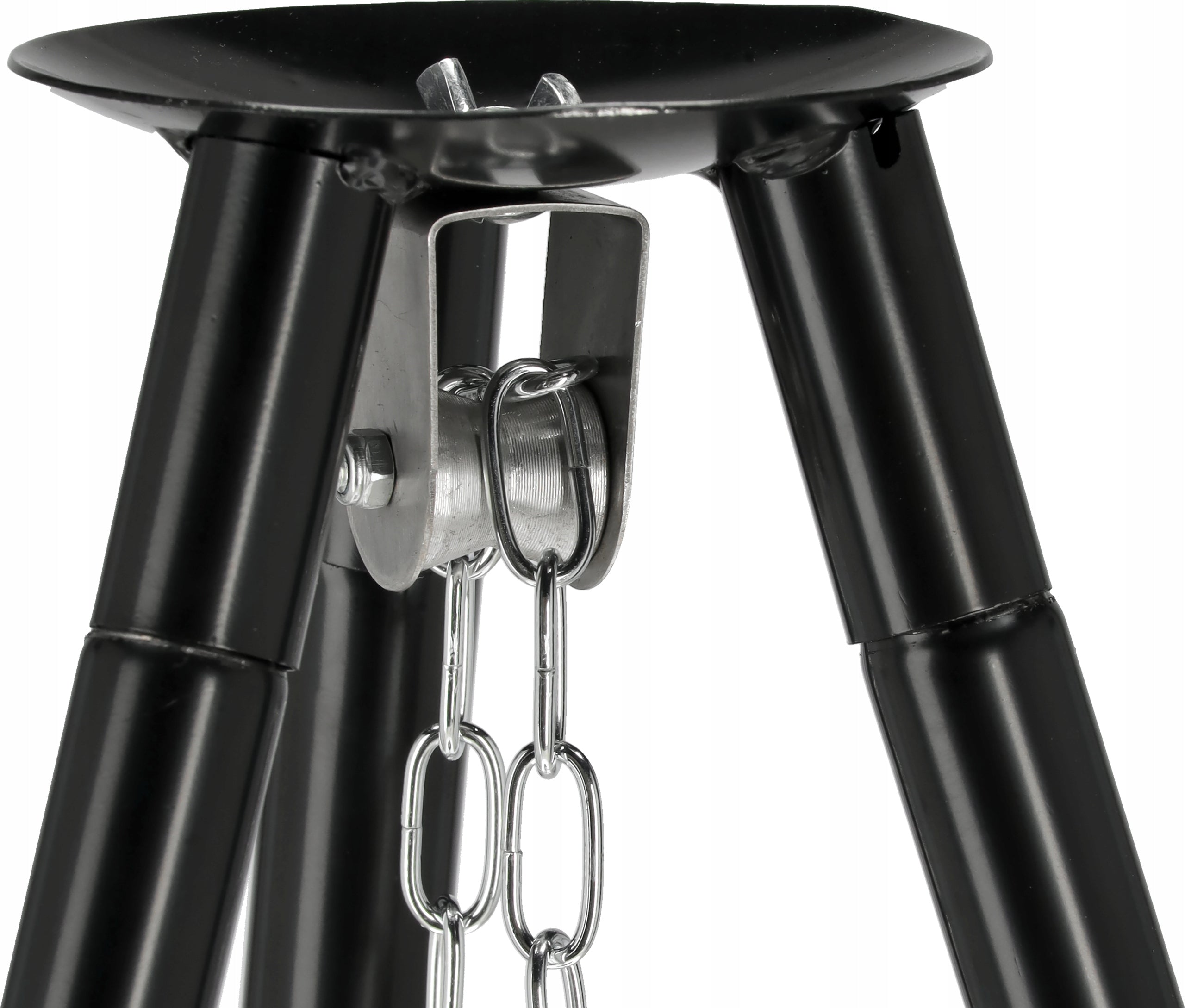 CHARCOAL HANGING GRILL ON TRIPOD 49CM WITH CAULDRON BOWL STEEL GRATE LUND Grill depth 53 cm