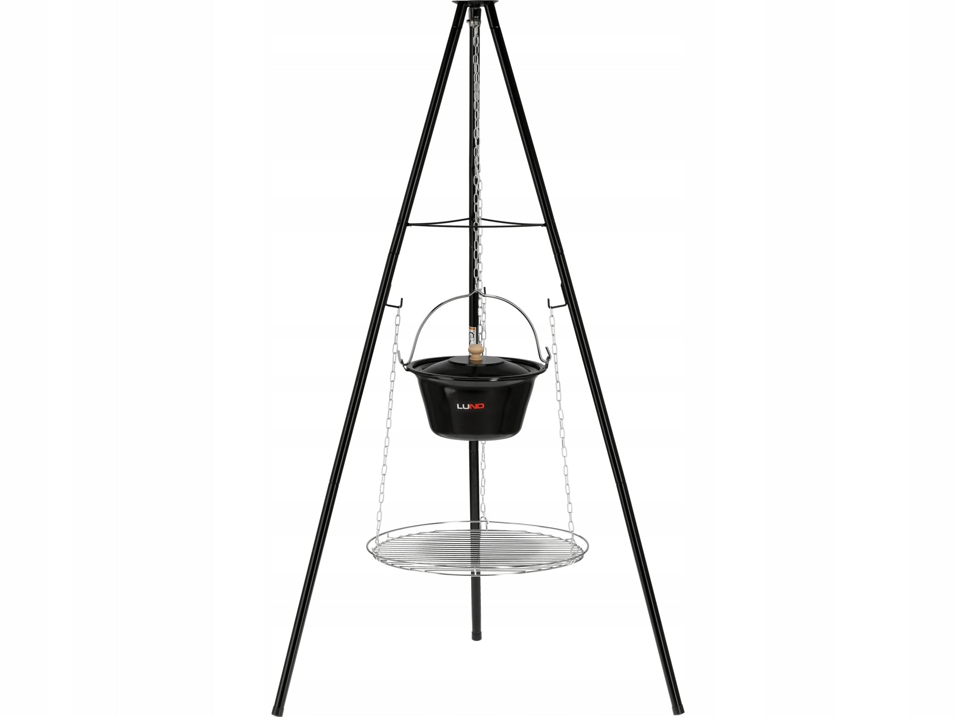 CHARCOAL HANGING GRILL ON TRIPOD 49CM WITH CAULDRON BOWL STEEL GRATE LUND Manufacturer code LUND_99933