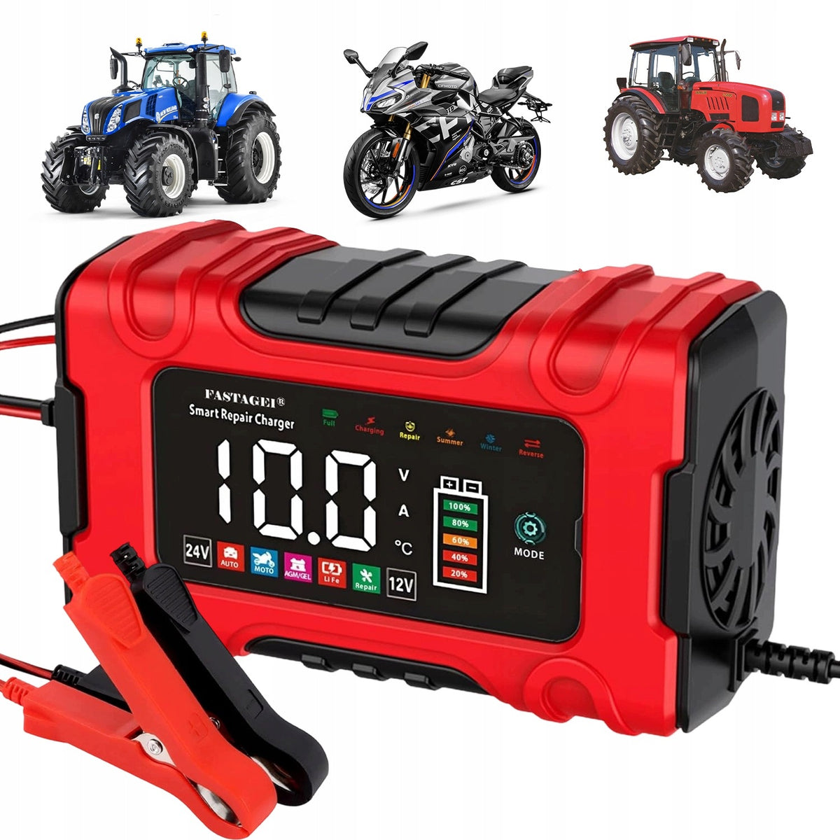 CHARGER CAR BATTERY RECTIFIER WITH REPAIR FUNCTION 10A