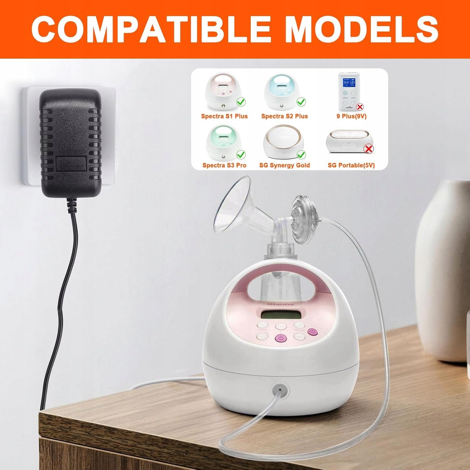 CHARGER POWER SUPPLY 12V 2A FOR ELECTRIC BREAST PUMP SPECTRA Medical device no