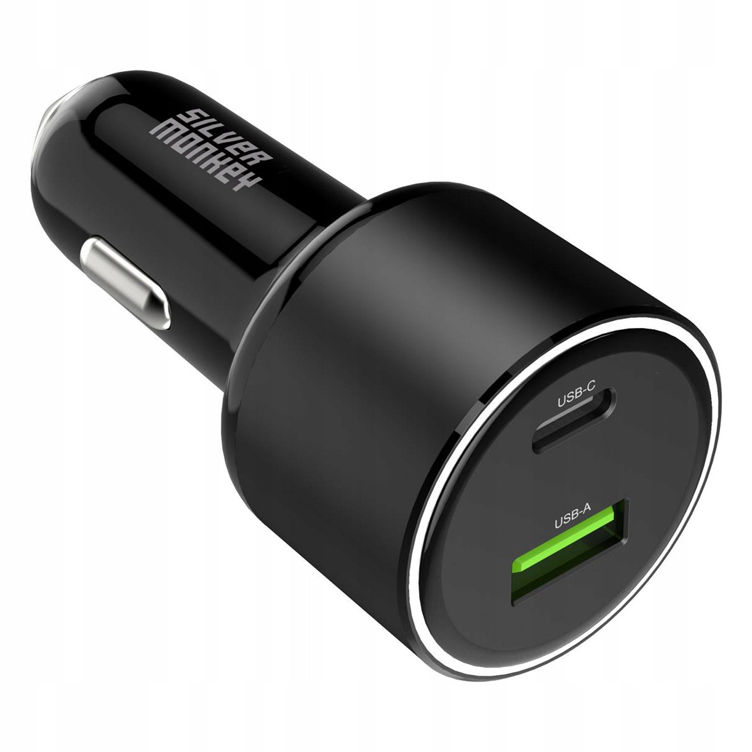 CHARGER SILVER MONKEY car 100W USB-C PD + USB 3.0 QC