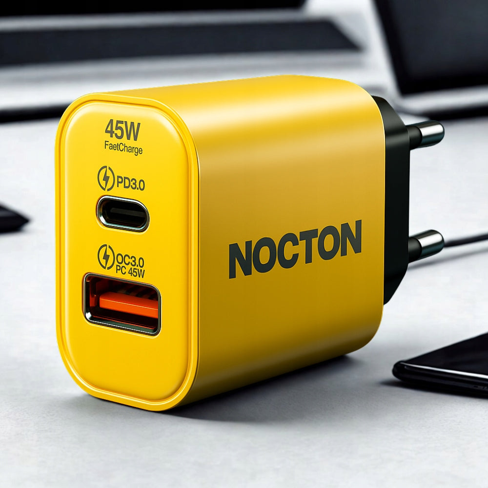 CHARGER USB-C PD 45W GAN QC 3.0 NOCTON FOR PHONE TABLET LAPTOP Packaging status original