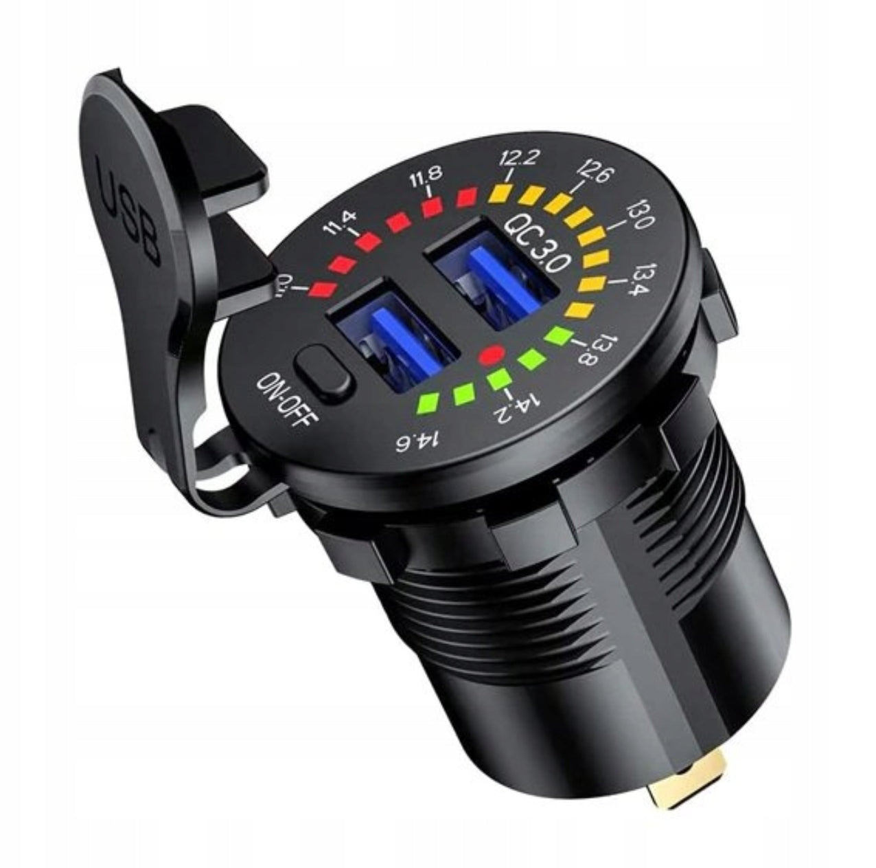 CHARGER VOLTMETER CAR PANEL 2x USB QC3.0 3A FAST CHARGING EAN (GTIN) 5900009447552