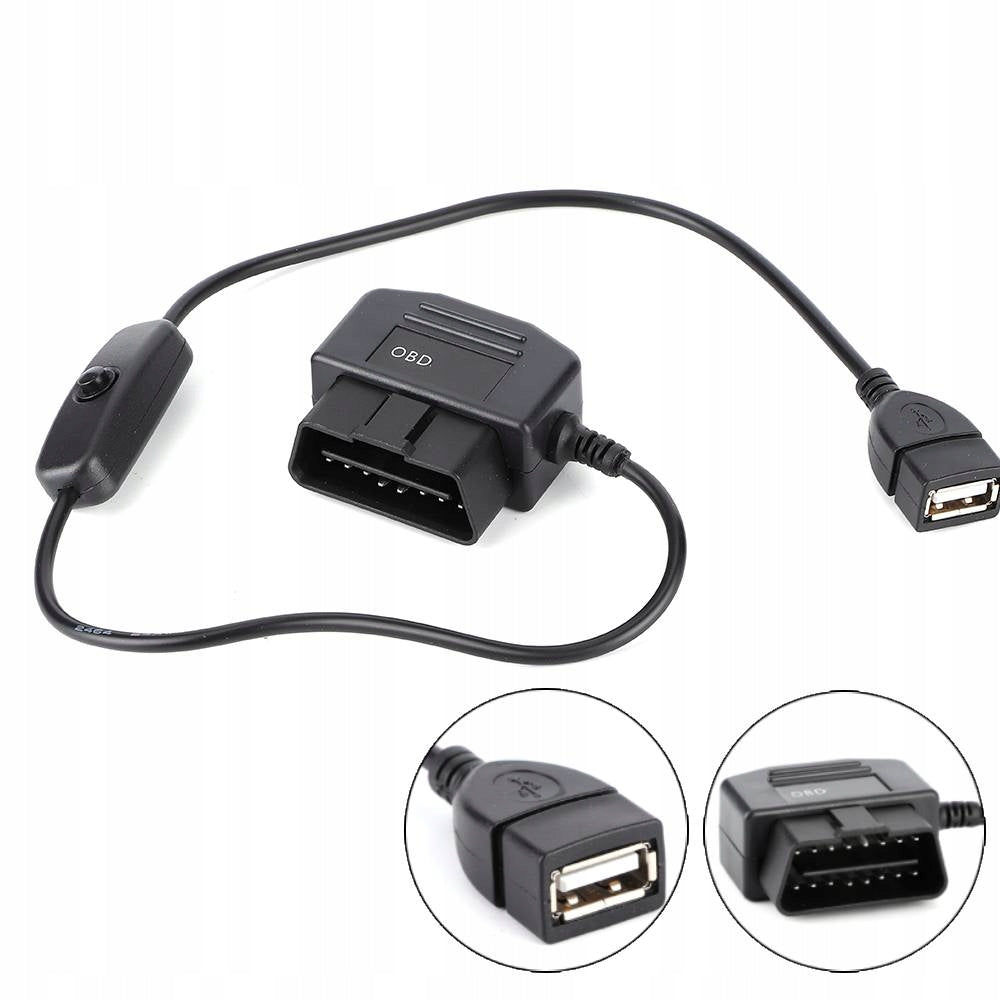 CHARGING CABLE OBD2 USB CAR CHARGER GPS DVR WITH 16PIN CONNECTOR