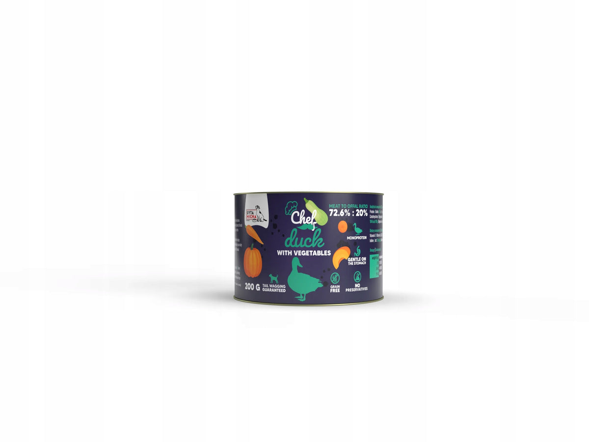 CHEF WET DOG FOOD - DUCK WITH VEGETABLES, 200G Brand Syta Micha