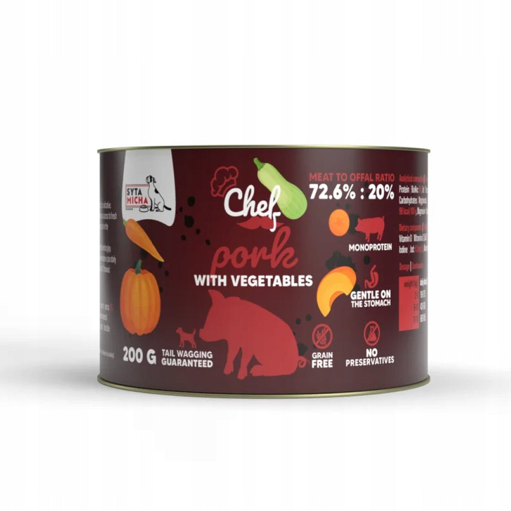 CHEF WET DOG FOOD - PORK WITH VEGETABLES, 200G