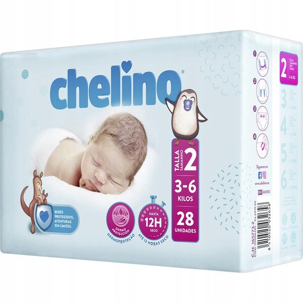 CHELINO DISPOSABLE DIAPERS SIZE 2 (3-6KG) 28PCS