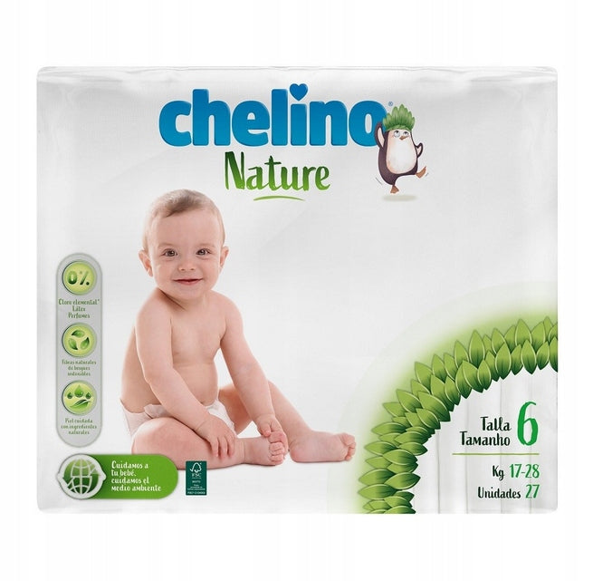CHELINO NATURE DISPOSABLE DIAPERS SIZE 6 17-28KG 27PCS 4C135
