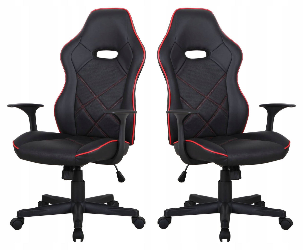 CHENE Office and Gaming Swivel Chair Ergonomic Black and Red Packaging status original