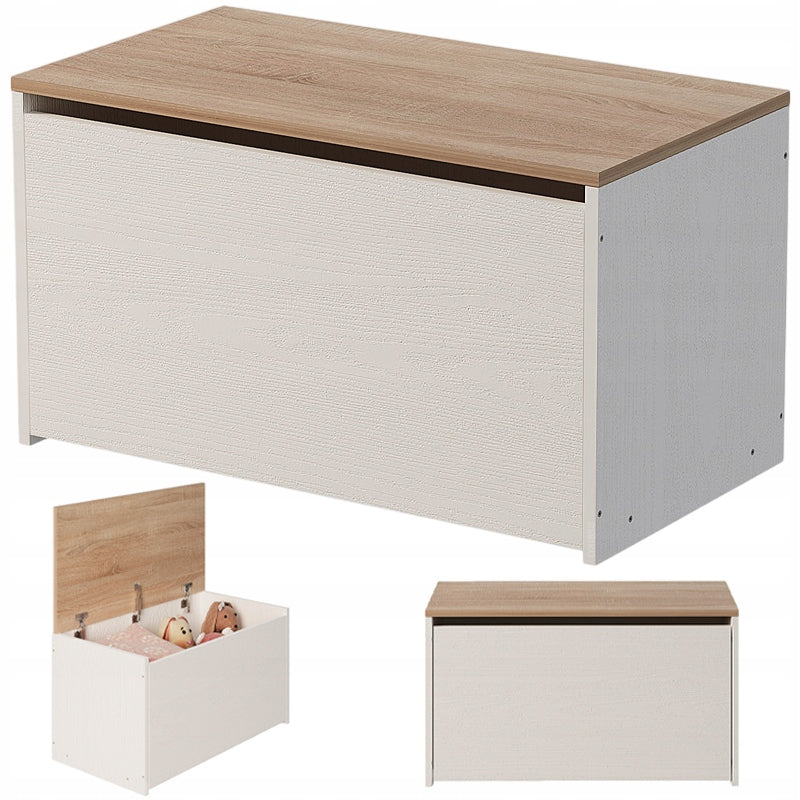 CHEST LOCKABLE STORAGE WHITE TOY CHEST BLANKETS BEDDING LOFT