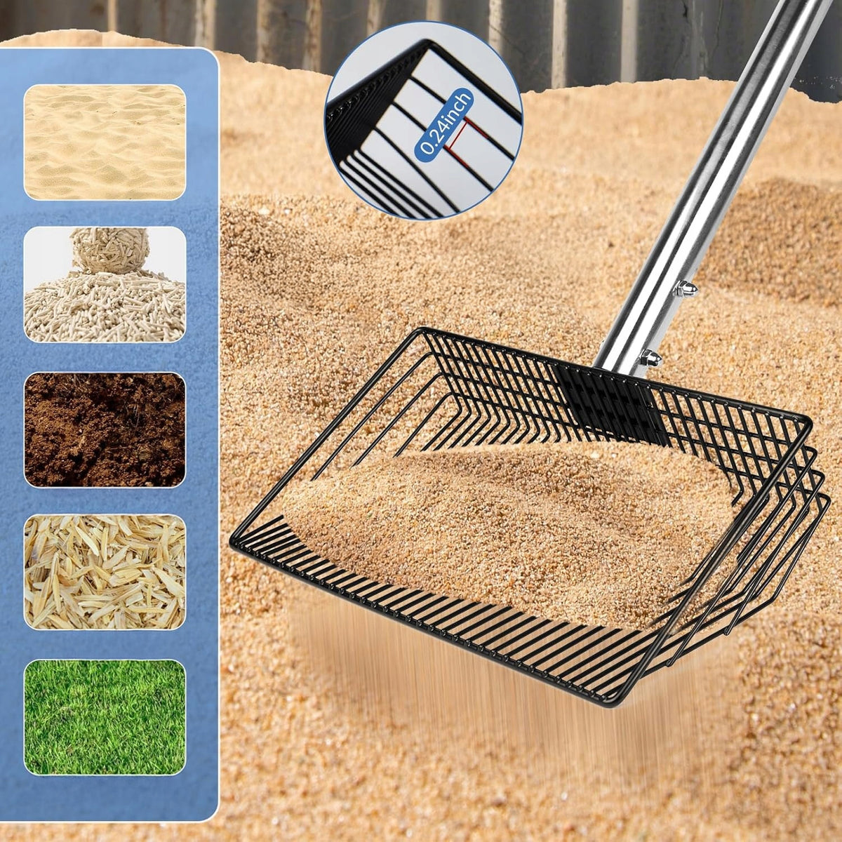 CHICKEN COOP SHOVEL ADJUSTABLE TELESCOPIC NON-STICK FOR MANURE Manufacturer code DUŻA METALOWA ŁOPATKA