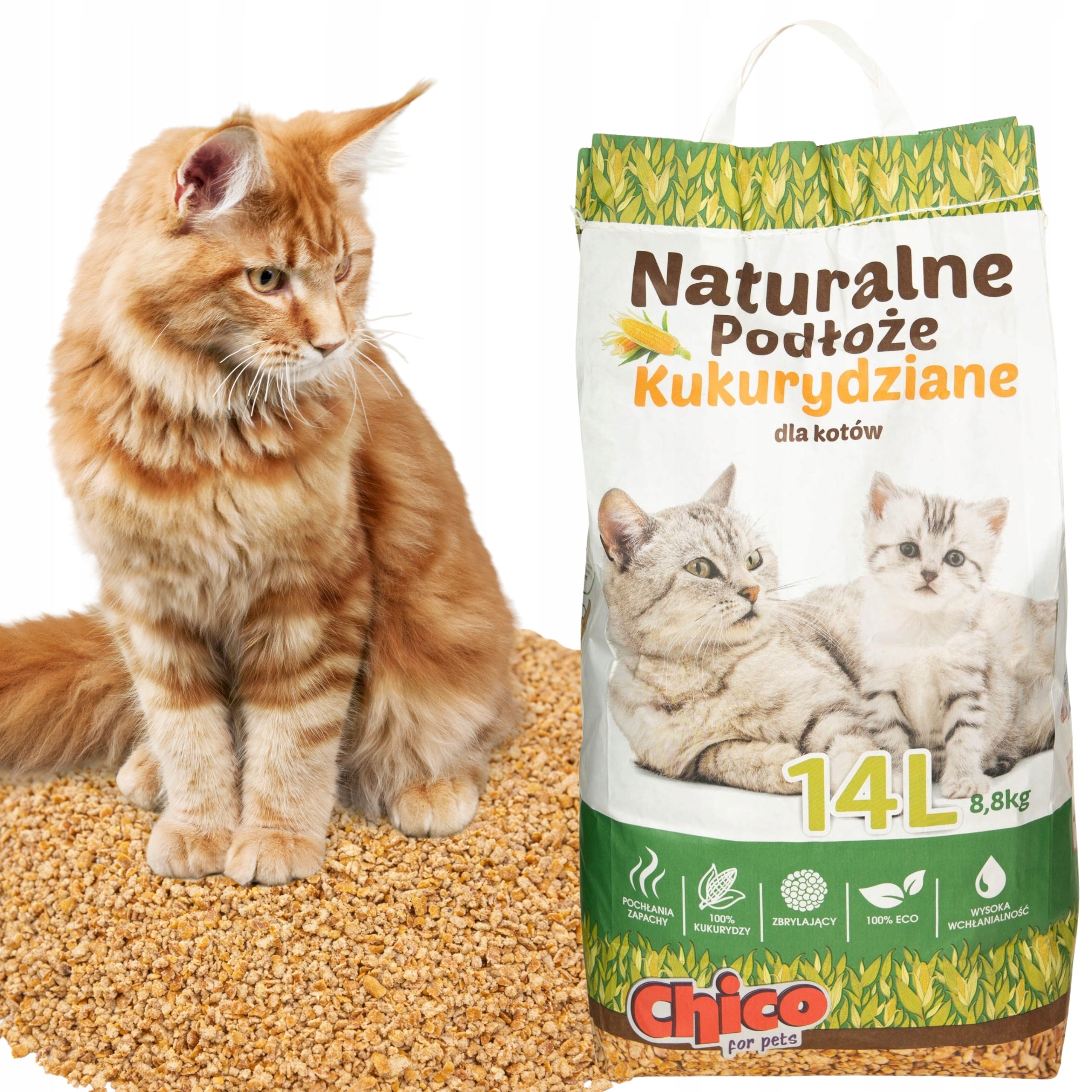CHICO Corn Litter Cat Substrate 14l Clumping