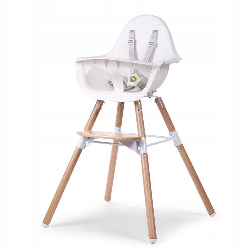 CHILDHOME FOR HIGH CHAIR FEEDING 2in1 wooden legs EVOLU 2 Natural/White Packaging status original