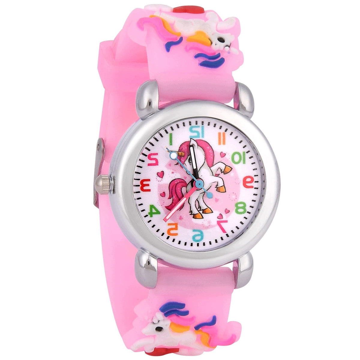 CHILDREN'S ANALOG WATCH 3,5CM SILICONE PINK UNICORN 3-11 YEARS