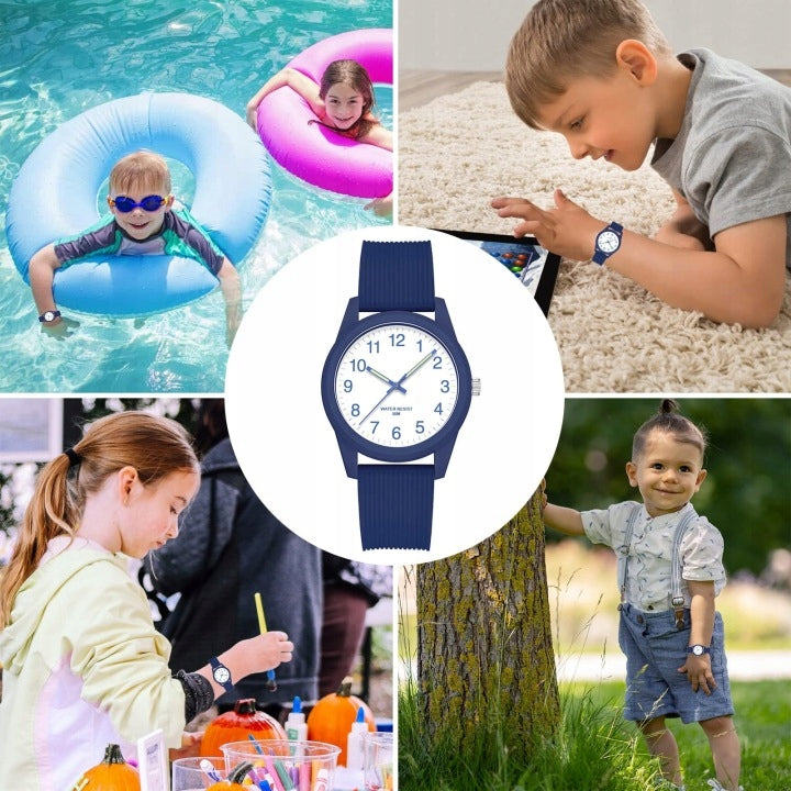 CHILDREN'S ANALOG WATCH BLUE 50M SILICONE LEARNING HOURS Brand no brand