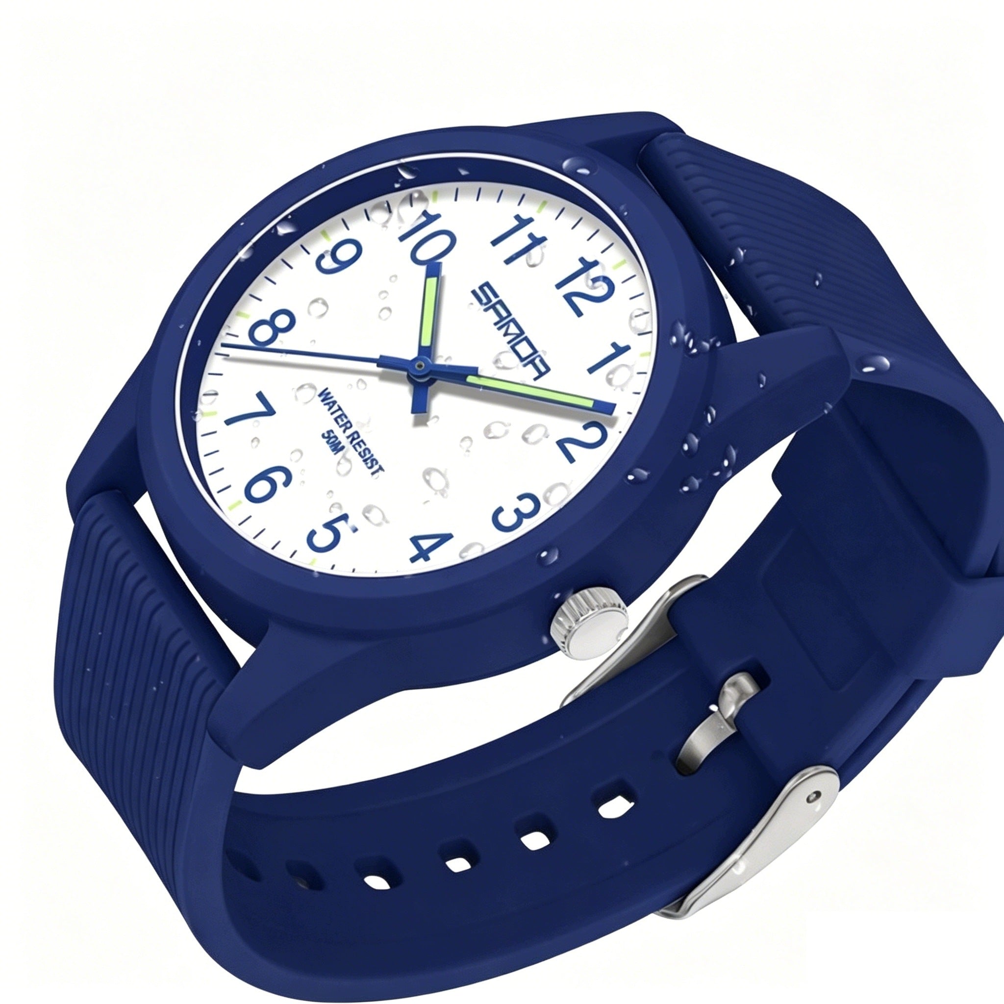 CHILDREN'S ANALOG WATCH BLUE 50M SILICONE LEARNING HOURS