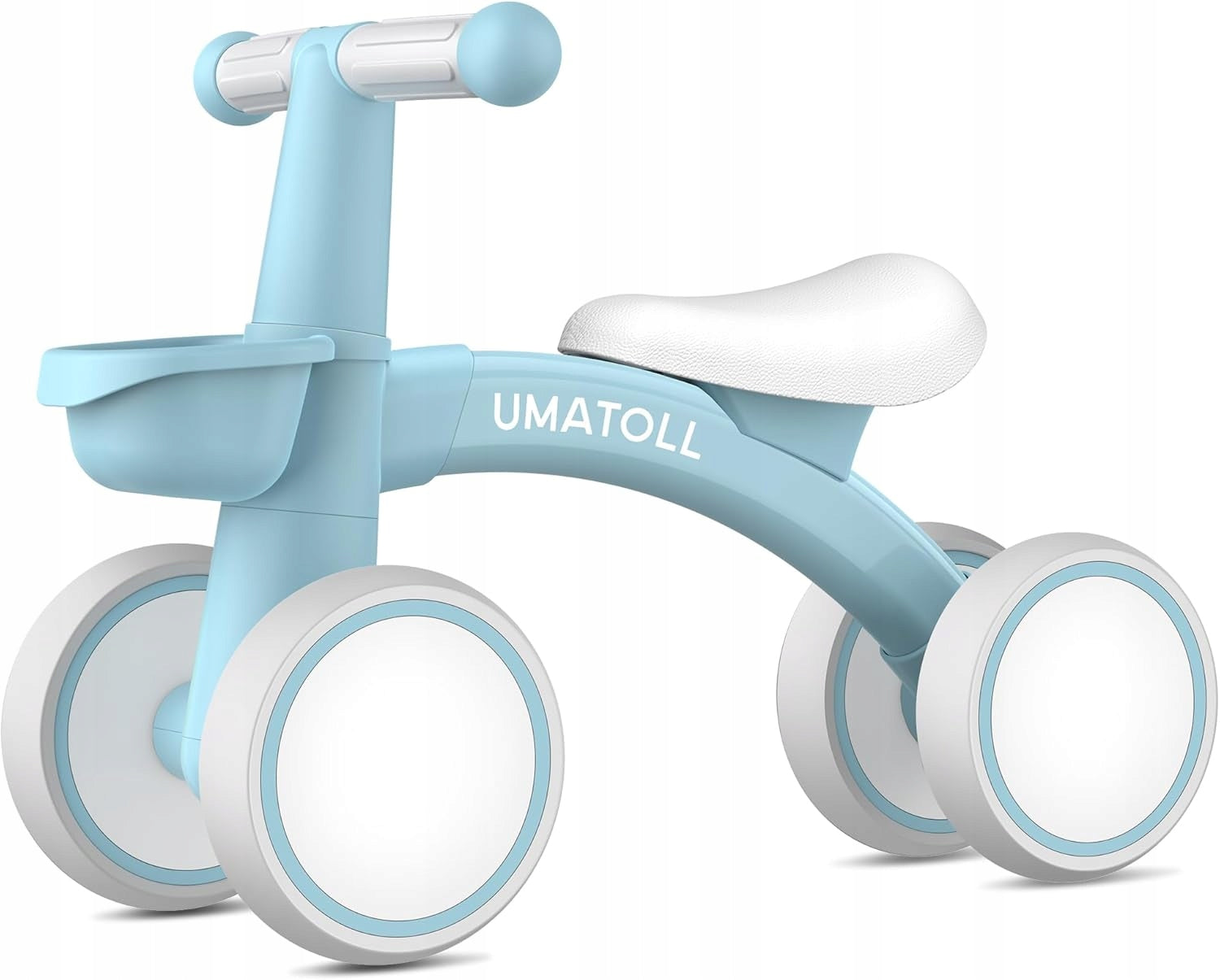 CHILDREN'S BALANCE BIKE 1+ RIDER WITH BASKET LIGHT BLUE