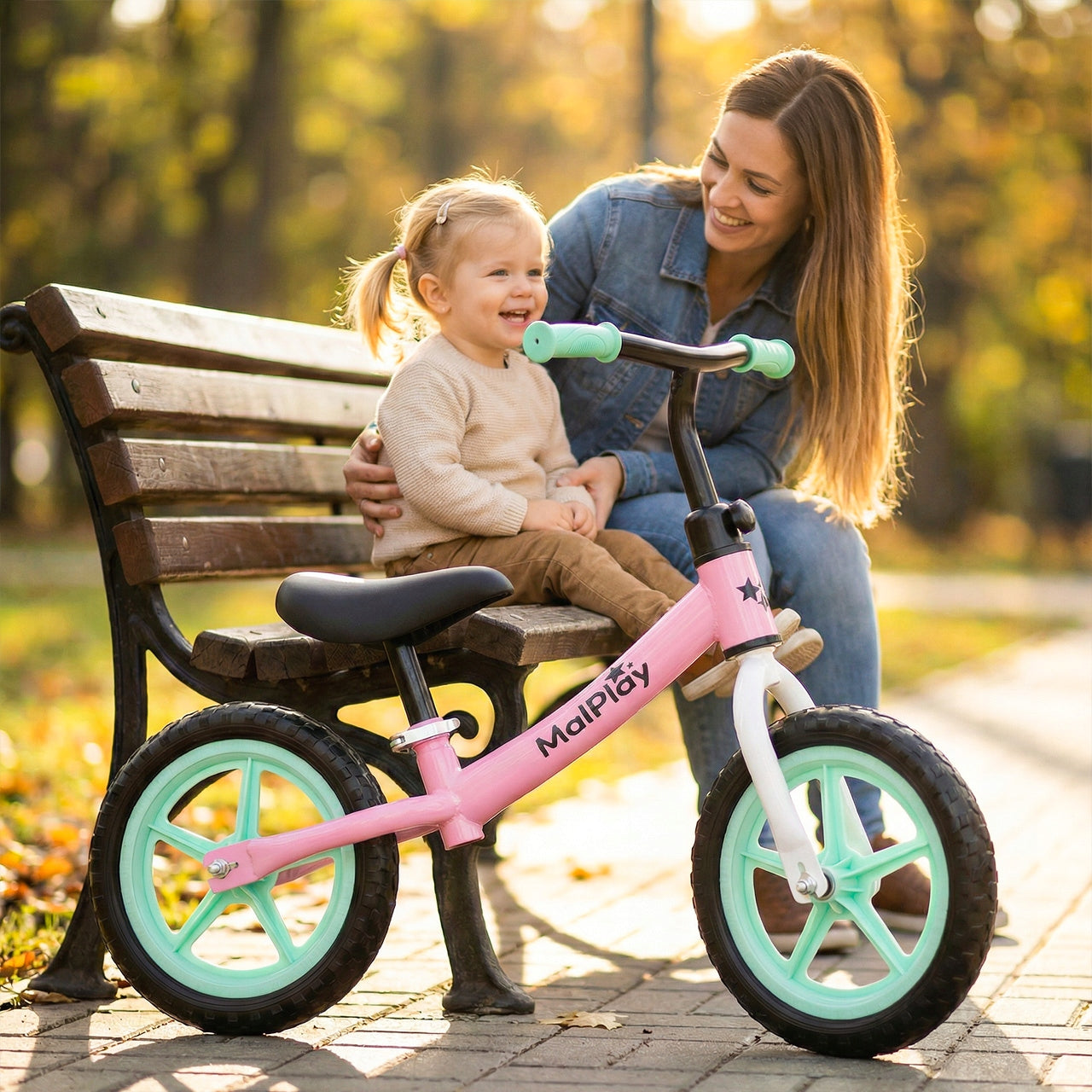 CHILDREN'S BALANCE BIKE FOR CHILDREN 2+ FOAM WHEELS EVA 12" LIGHT 1,8KG Brake none