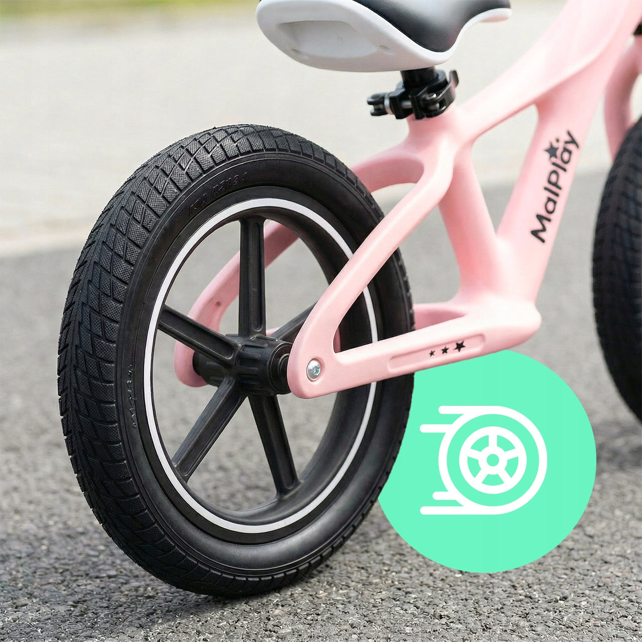CHILDREN'S BALANCE BIKE FOR CHILDREN 2+ WHEELS 12" PU LIGHT 3,4KG NYLU PINK Kid's age 2＋ years