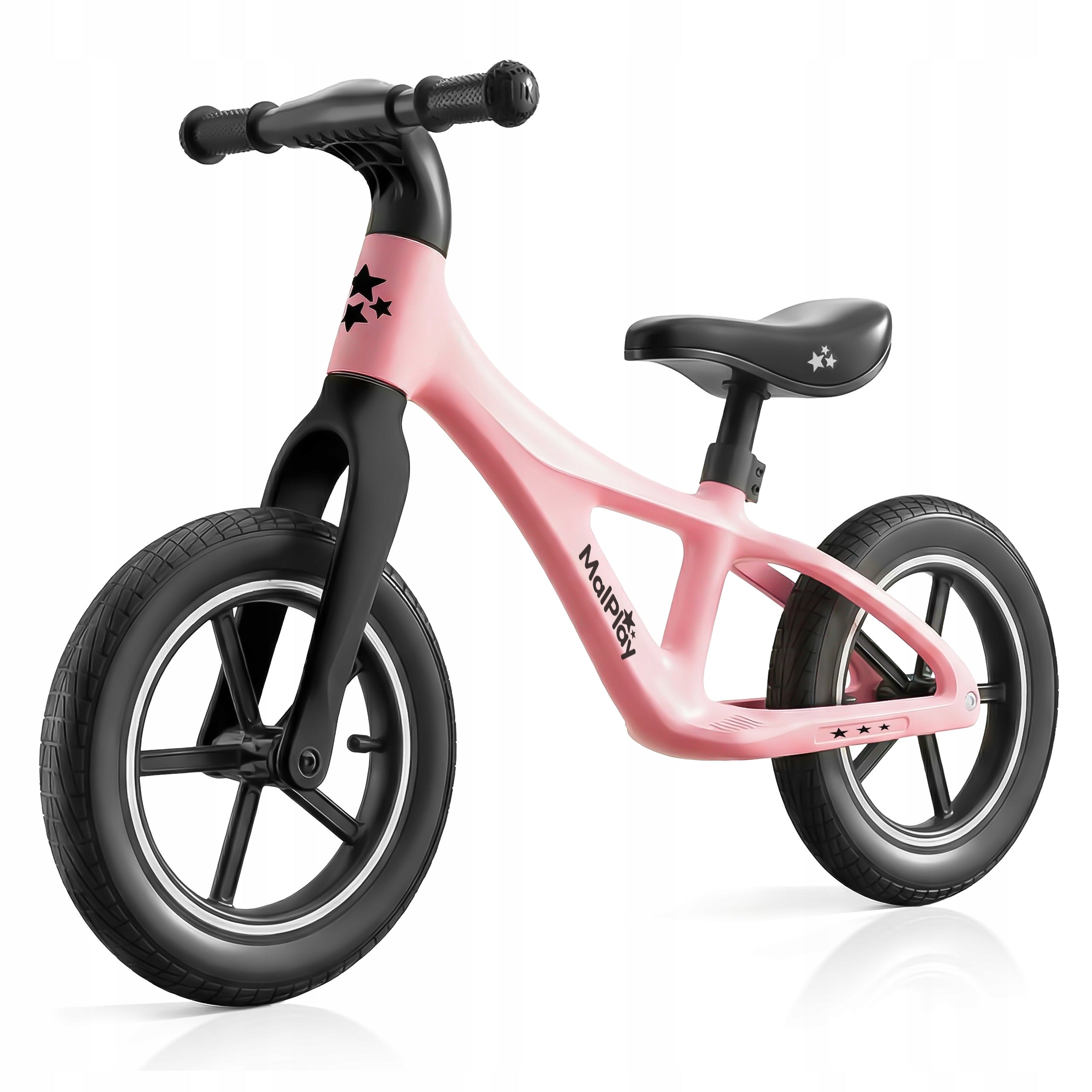 CHILDREN'S BALANCE BIKE FOR CHILDREN 2+ WHEELS 12" PU LIGHT 3,4KG NYLU PINK