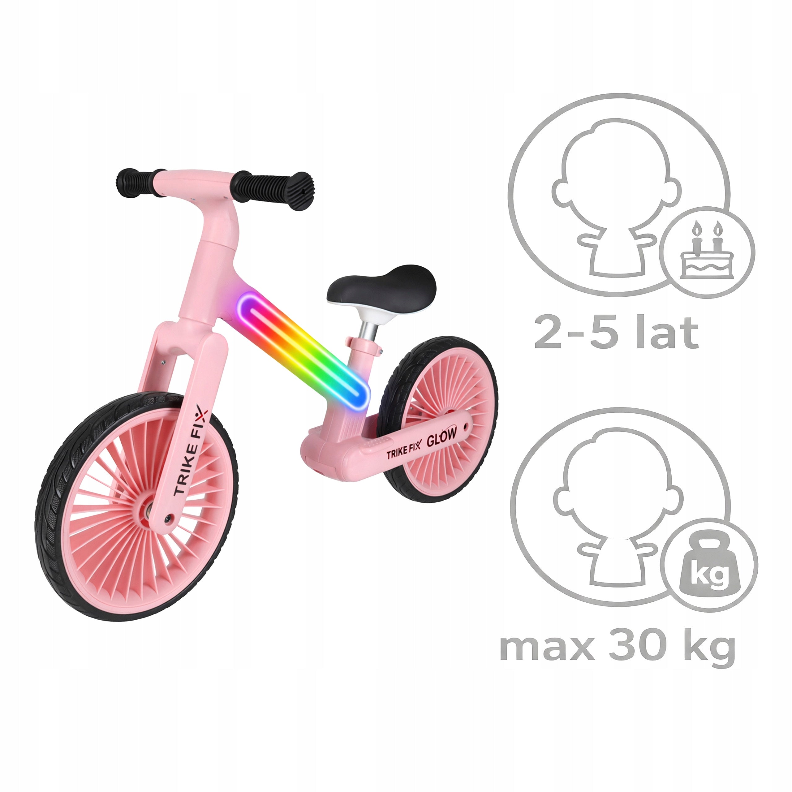 CHILDREN'S BALANCE BIKE FOR GIRLS 2-5 YEARS OLD PINK LIGHT SOLID Brake none