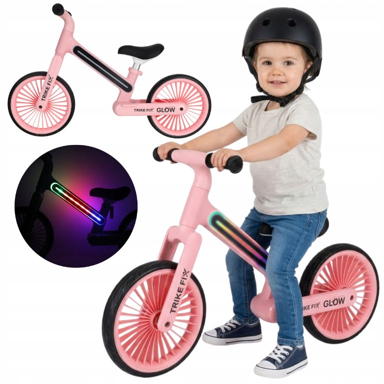 CHILDREN'S BALANCE BIKE FOR GIRLS 2-5 YEARS OLD PINK LIGHT SOLID